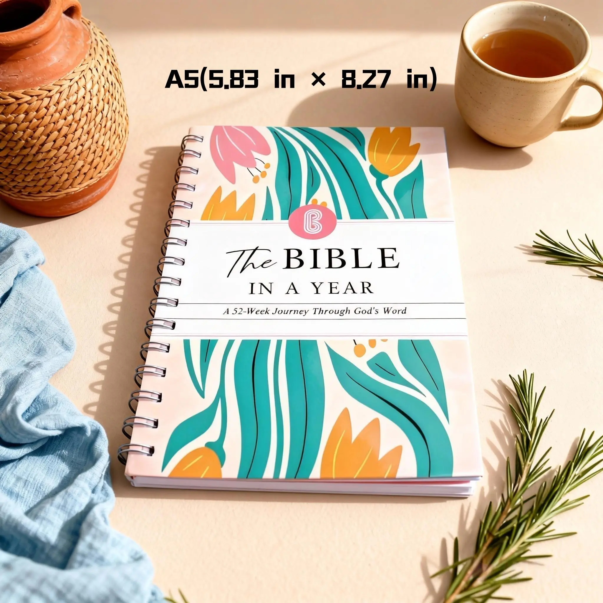 1 Year Bible Study Planner Notebook: The bible in a year,A 52 Week Journey Through God’s Word for Daily Scripture Reflection & Spiritual Growth biblestudy