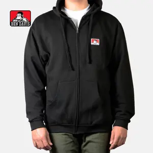 BEN DAVIS Hoodie Sweatshirt Medium Length Long Sleeve BENDAVIS Zip Casual Sports Fleece Cotton Blend with Drawstring Hood and Pockets