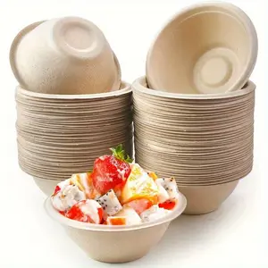 50-Piece Disposable Bowls - Compostable & Recycled Paper For Soup, Chili, Salad, Desserts, Snacks - Perfect For Outdoor Picnics & Parties