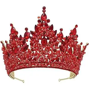 Large Tiaras and Crowns for Women Crystal Tall Pageant Crowns Rhinestone Royal Queen Headband Princess Quinceanera Headpieces for Wedding Birthday Prom Party Costume Cosplay