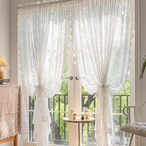 2pcs Modern French Sheer Curtains, Light Filtering & Sun Blocking Drapes for Living Room Bedroom, Contemporary Home Decor Accessories, Home Decoration Curtain, Window Curtain