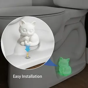 Fluorescence Glow-in-the-Dark Toilet Bolt Caps, Cute Animal Design Decorative Screw Covers for Bottom | Bathroom Gadgets (Home Supplies)