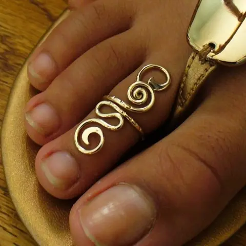 Fashion New Copper Adjustable Foot Ring, Toe Rings, Simple Summer Beach Vacation Essential, Must-Have Fashion Item, Body Jewellery, 1 Piece