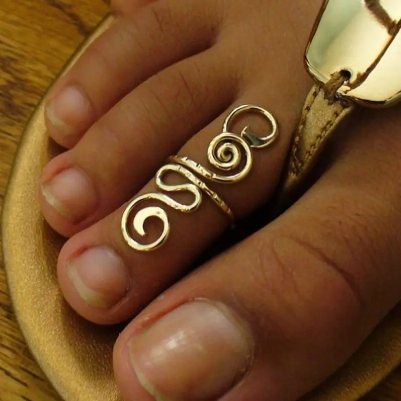 Fashion New Copper Adjustable Foot Ring, Toe Rings, Simple Summer Beach Vacation Essential, Must-Have Fashion Item, Body Jewellery, 1 Piece