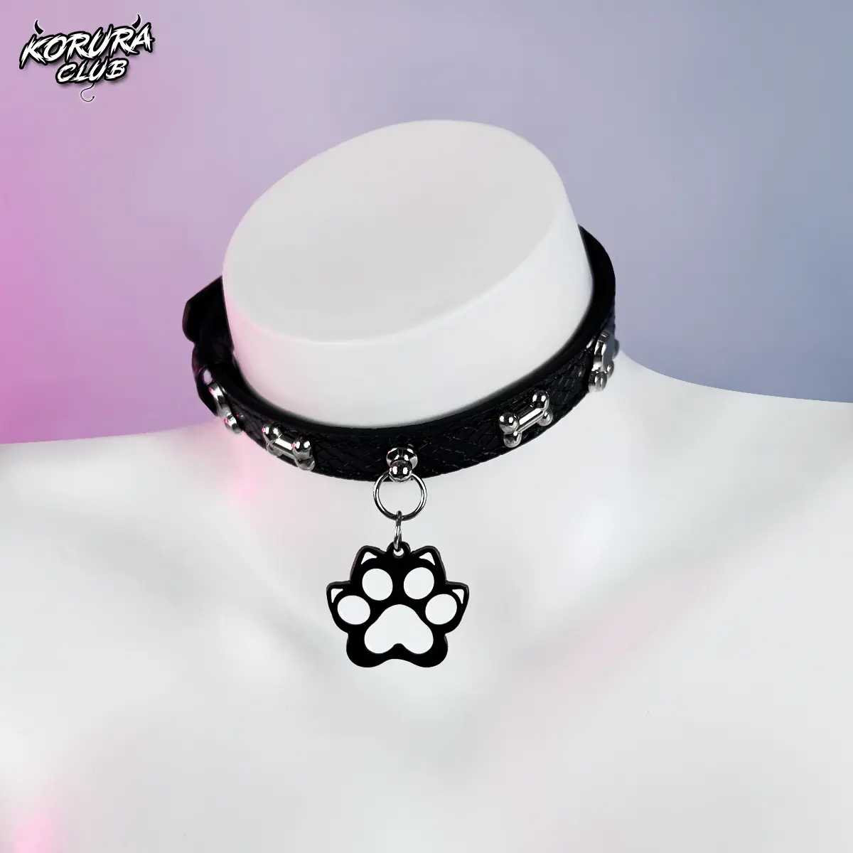 Koruraclub Christmas Cute Cat Paw Collar Black or Pink KA11 For Women And Men