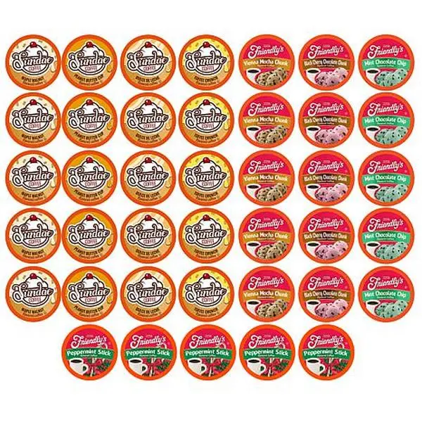Two Rivers Coffee 40ct Ice Cream Flavored Coffee Pods Variety