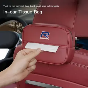 Car Tissue Box Holder Leather Car Armrest Napkin Case For Volvo ES90 EC40 EX40 EM90 XC90 V90 V60 XC60 V40 S80 S60 S90 C40 XC40 V70 XC70 C30 C70 EX90