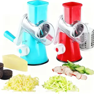 MIUVA Manual Rotary Cheese Grater-3-in-1 Stainless Steel Slicer with 3 Blades for Vegetables Nuts Chocolate Thanksgiving cooking utensils Value Pack Valentine's Day gift Christmas Gift Set Stock Up