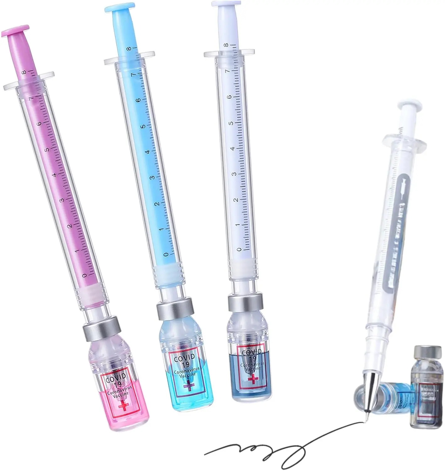 3/6 PCS Syringe Pens, 0.38mm Black Ink Syringe Pen, Multicolor Fun Nurse Pen, Imaginary Doctor Play Novelty Pens Office Supplies, Party Favors Small Presents