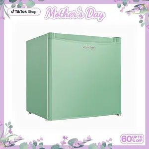 Upstreman mini fridges 1.7 Cu Ft with Freezer FR17 Adjustable Thermostat Energy Saving Low Noise Single Door Compact Refrigerator for Dorm Office Can Bedroom green fridge mini  brands Small pantry drink fridge skincare fridge Portable tiktokshopspringglow