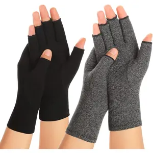 2 Pairs Compression Gloves for Arthritis Pain Relief Carpal Tunnel Support Fingerless for Men Women Typing Driving Both Hands, Medical Accessories, Comfortable Fit