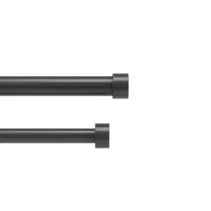 Umbra Cappa Double Curtain Rod - Metal Hardware, Black Color