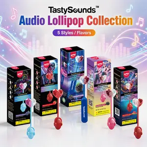 (50% OFF)Amos TastySounds Music Lollipops – Sugar-free heart-shaped candies with bone conduction music tech | K-pop inspired Strawberry, Blueberry, Watermelon, Blackberry Fallontonight lollipop star-1
