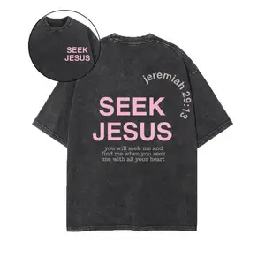 Seek Jesus Double Sided Washed Christian T-shirt, Vintage Jesus Shirt