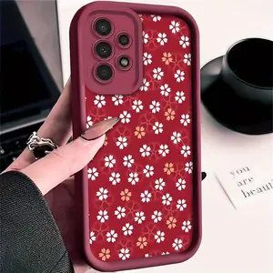 A Plum Blossom Fashion Pattern Phone Case, TPU Shockproof Full Protection Case, Suitable for Samsung S21/22/23/24/25/NOTE20 PLUS ULTRA FE A13/14/15/16/17/33/34/35/36/52/53/54, Ideal Gift for Friends and Family, T231