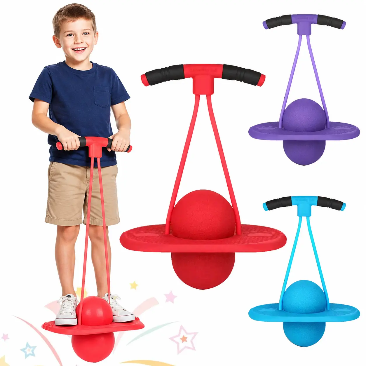 Balance Jumping Ball, Pogo Jumper with Handle and Ball Pump, 2026 Balance Pogo Ball, Pogo Bouncing Ball for Adults, for Indoor Outdoor Fun