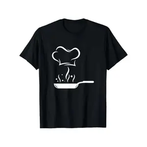 Comfortable Premium 100  Chef Kitchen Cooking T Shirt for Men Black Round Neck Regular Fit 180g Workwear