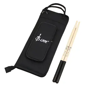 SLADE Large Capacity Drumstick Bag Percussion with 1 Pair Drumsticks, Thickened Hangable Drum Sticks Holder for Up to 10 Pairs Drumsticks Brushes Mallets Practice Performance