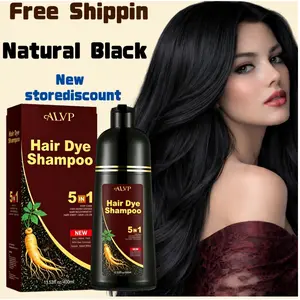 ALVP 2026 New Hair Trends EMOKODA Wine Red 5-in-1Hair Dye Shampoo |  Gray Coverage | Nourishing &Long Lasting Instant Herbal Ginseng color temporaryhairdye curly Dark Brown Haircare Hair Coloring Wax