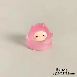 Pink cute handmade decoration mini elf ghost night light cute granule desktop car ornament resin craftsGift