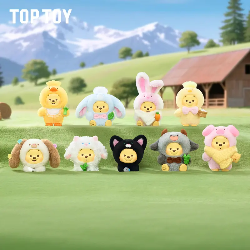TOPTOY Disney Winnie the Pooh Happy Farm Series Vinyl Plush Blind Box - Blind Bag Collectible Toy, Cute Figure, Desktop Ornament, Birthday & Holiday Gift