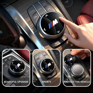 Car M Power Emblem Multimedia Button Cover Trim Knob Stickers, Sticker For Cars For BMW G30 G32 G01 G02 G05 G06 G07 G23 G22 F40 F20 G08 G16 G15 G14 G12 G11 F02 F01 F13 F12 F06 F10 F07 F36 G20 F34 F30 G42 F44 F48 F39 G29 F25 F26 F15 F16 G80 G82