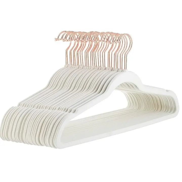 Non-Slip Suit Clothes Hangers Black Golden/Silver Grey/Silver Ivory Gold/Silver Navy Blue Gold/Silver Pack of 30, 50 & 100 Hanging Organizer Velvet