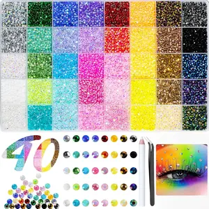 32000+Pcs Resin Jelly Rhinestones for Bedazzling, 3mm Multicolor Flat Back Gems Bedazzled Kit, Colorful Bulk Jewels for Book Shoes Crafts Tumblers Nail Art DIY diamond