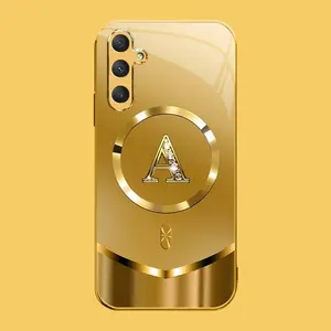 Suitable for [Galaxy A16 5g] high-end MagSafe phone case🥰，Luxury Gold 26 Initial phone Case Bling Monogram 952