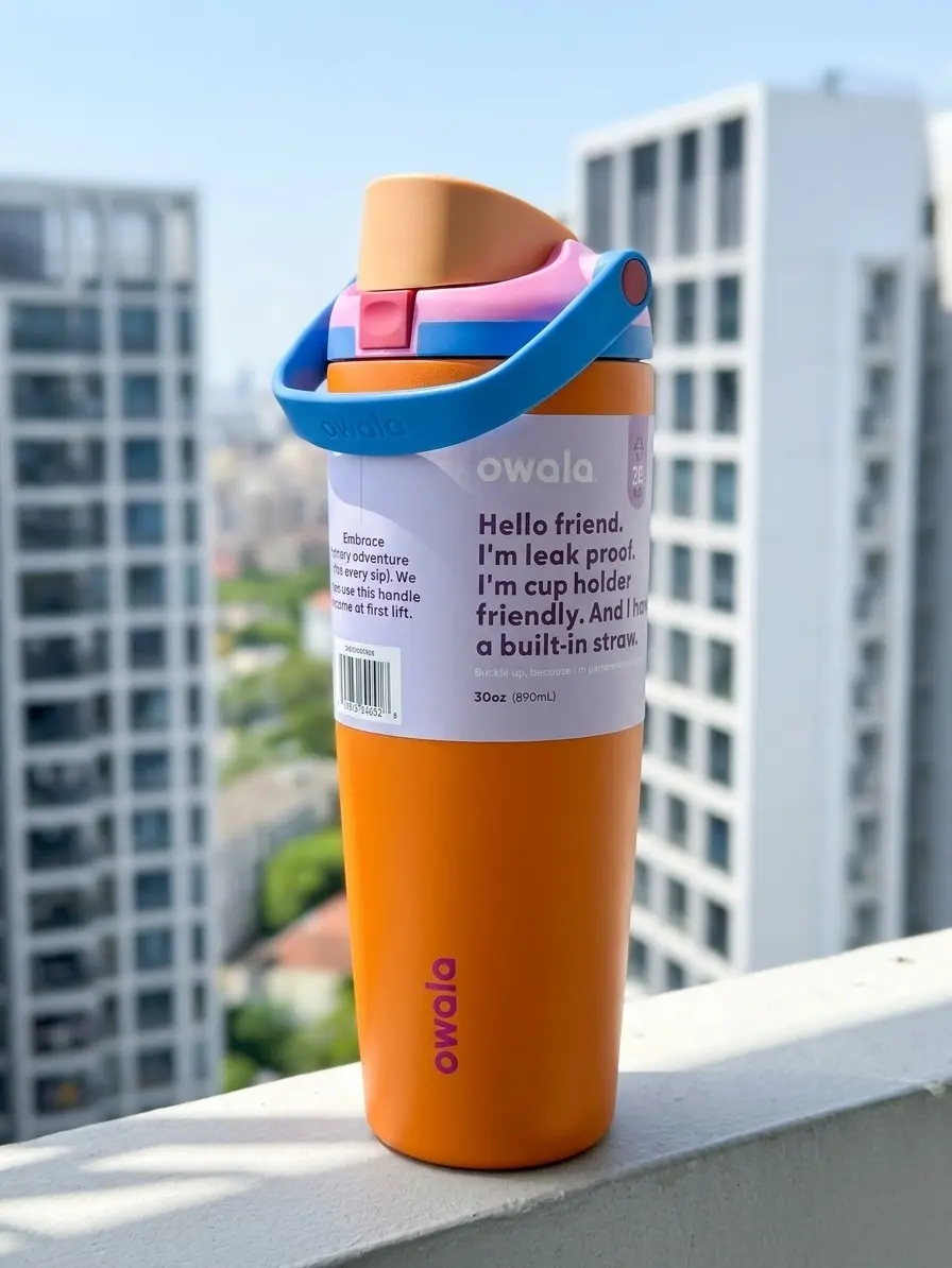 30oz Vacuum Flask, Kitchenware Drinkware for Daily Hydration freesip tumbler travel leak-proof eggstra freesip so fun gift owala