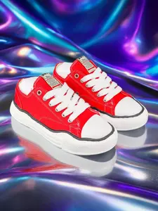 Unisex Casual Patchwork Sneakers, Low-Top Textile Shoes, Medium Width, All Season Wear, Versatile & Canvas Design