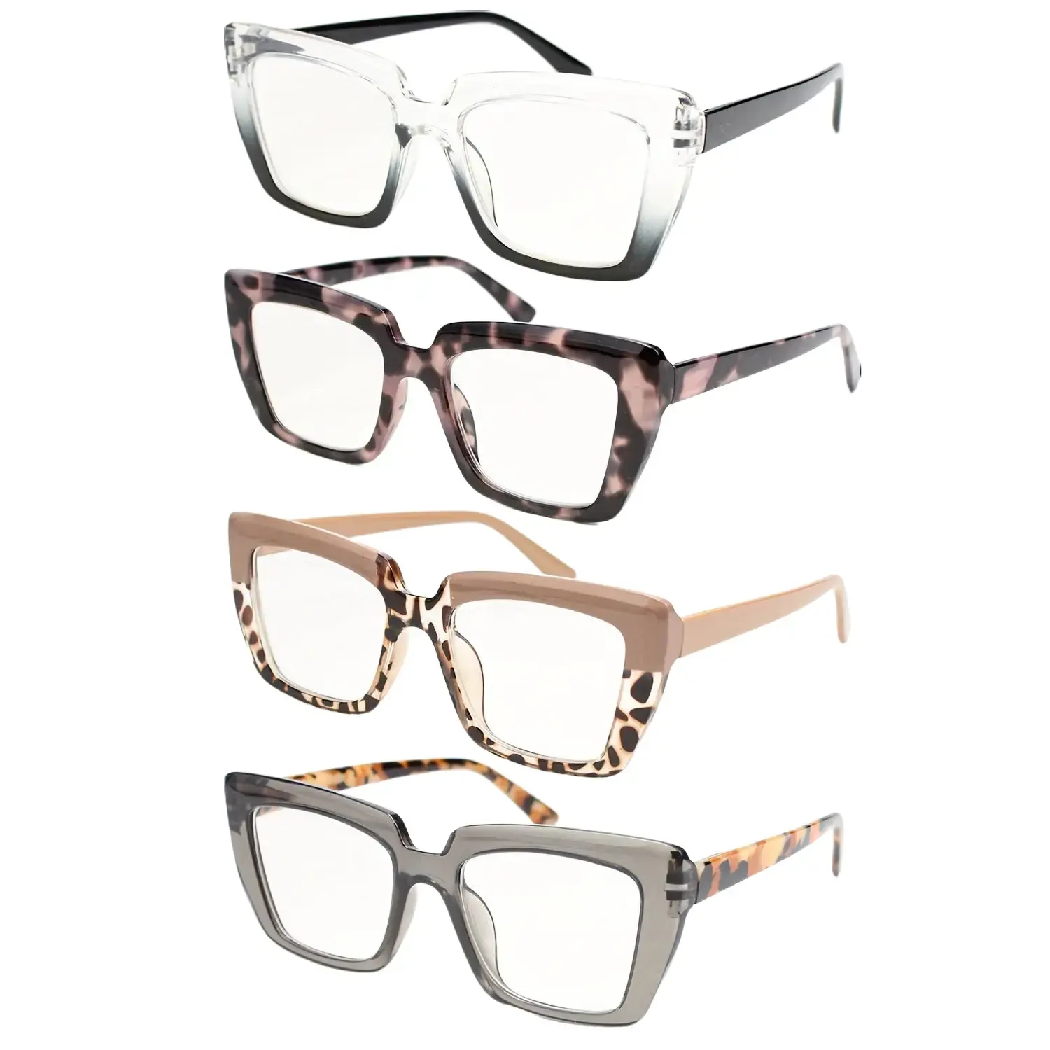 Trendy Tinted Lens Reading Glasses, Fashion Square Frame Eyeglasses for Women & Men, Fashion Eyeglasses for Work, Daily Clothing Decor, Perfect for Student Daily Use, Leopard Pattern Eyeglasses, Stylish Square Frames Trending Eyeglasses High Quality Eyewe