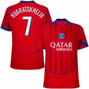 Unisex Soccer/Football PSG Team khvicha kvaratskhelia 7 Champions League/Ligue 1 2025/26 Home/Away Replica Jersey - Navy/Red