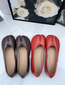 Women's Retro-Inspired Split Toe Ballerina-Inspired Flatform Ballet Flats, Affordable Slip-In Non-Slip Durable Easy-To-Match Casual Shoes for Everyday & Vacation Looks, Ballerina-Inspired Ballet Flats
