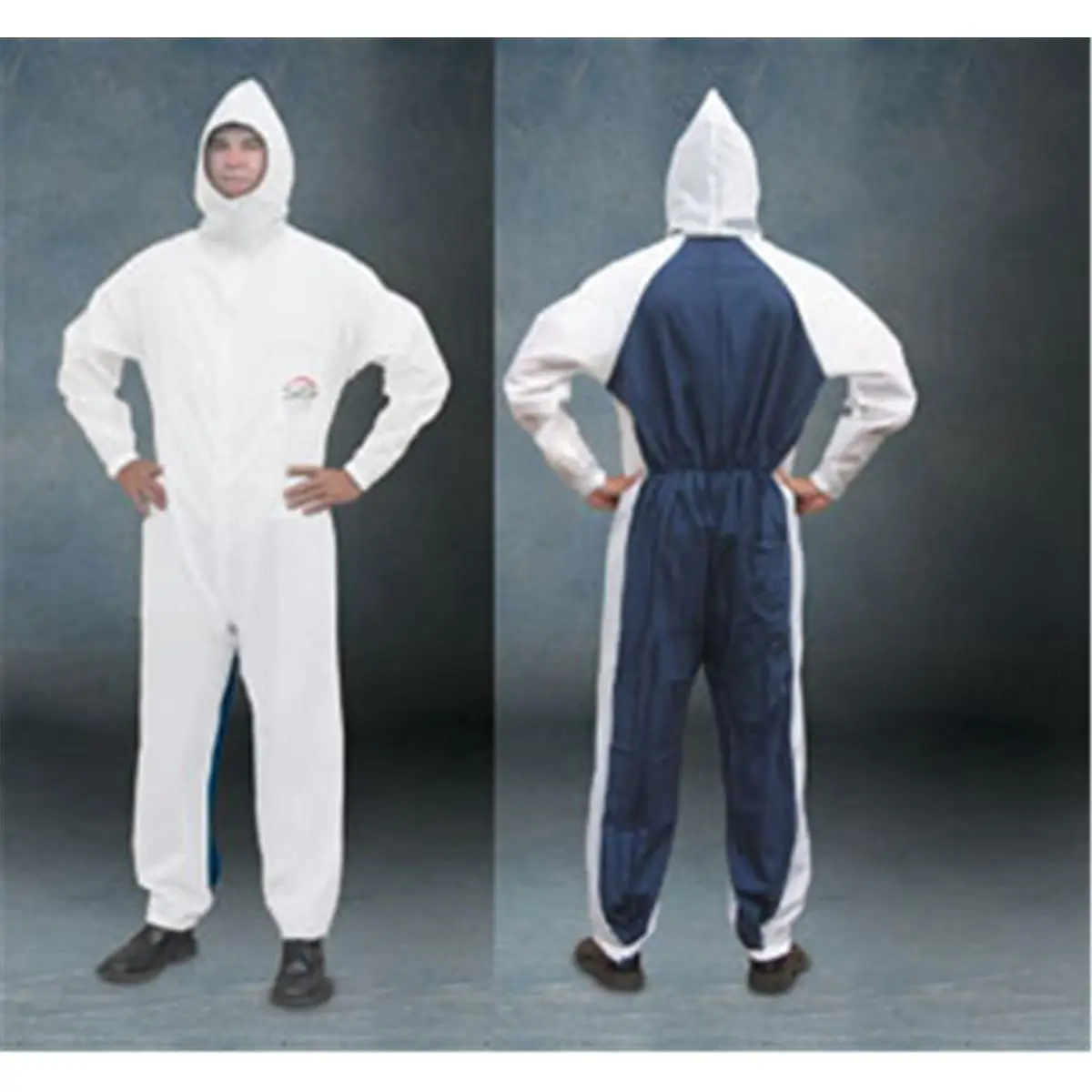 212 MAIN Nylon-Cotton Long Sleeve Grease Protective Coveralls Suit - XXXL Elastic Plain Cloth Workwear, Zipper-Tie Closure, Elastic Wrists & Waist, 2 Pockets, Full Pullover Hood, Lint Free, Machine Washable for Automotive Car Washing, Paint Care