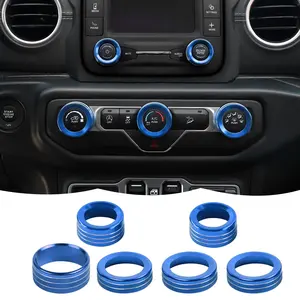 For 2018+ Jeep Wrangler JL/Gladiator JT Air Conditioner Headlight Switch Knob Trim Kit Car Interior Accessories