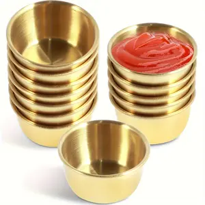 of 12 Dipping Bowls Made from 304 Stainless Steel, Durable Kitchenware, These Round Sauce Dishes Hold 1.52oz Each, They Are Mini, Reusable Seasoning Cups, Perfect for Home Gatherings, Restaurants, And Serving Condiments Ramen Bowl Set