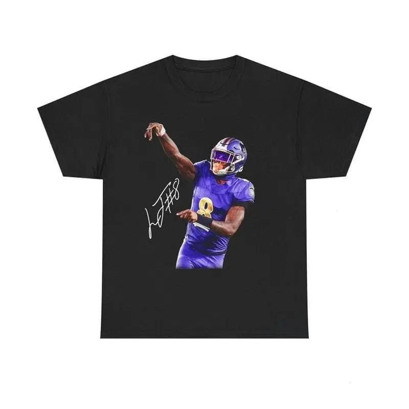 Lamar Jackson Football Tee – Vintage 90s Graphic Shirt, Unisex Cotton Crewneck Streetwear Gift for Sports Fans