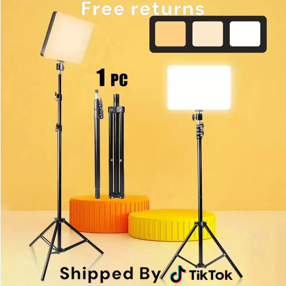 10" LED Video Light Kit with 63" Stand, Dimmable Studio Light for Live Streaming/YouTube/Vlogging#SummerWins#BackToSchoolDeal