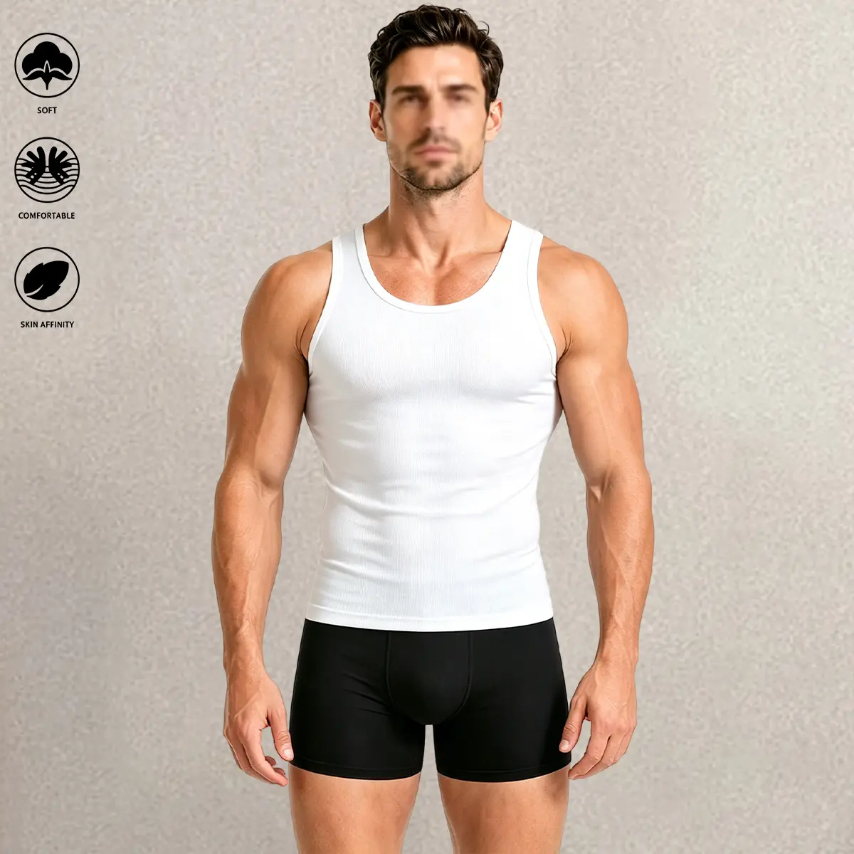 JOGWAVE Men’s Fitness Tank Top – Crew Neck Compression Sleeveless Shirt, Sports Vest for Running & Workouts, Suitable for All Seasons, Cotton & Lycra Activewear, Back-to-School Season, Back-to-School Shopping, Street Style Apparel, Back-to-School Outfits,