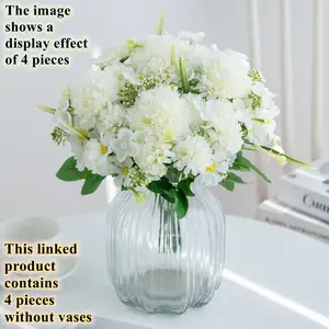 4pcs Artificial flower Hydrangea rose, outdoor UV resistant, suitable for home, garden, wedding, indoor, birthday, popular choices for Valentine's Day, back-to-school season and other holidays, suitable for decoration in all seasons of summer and autumn