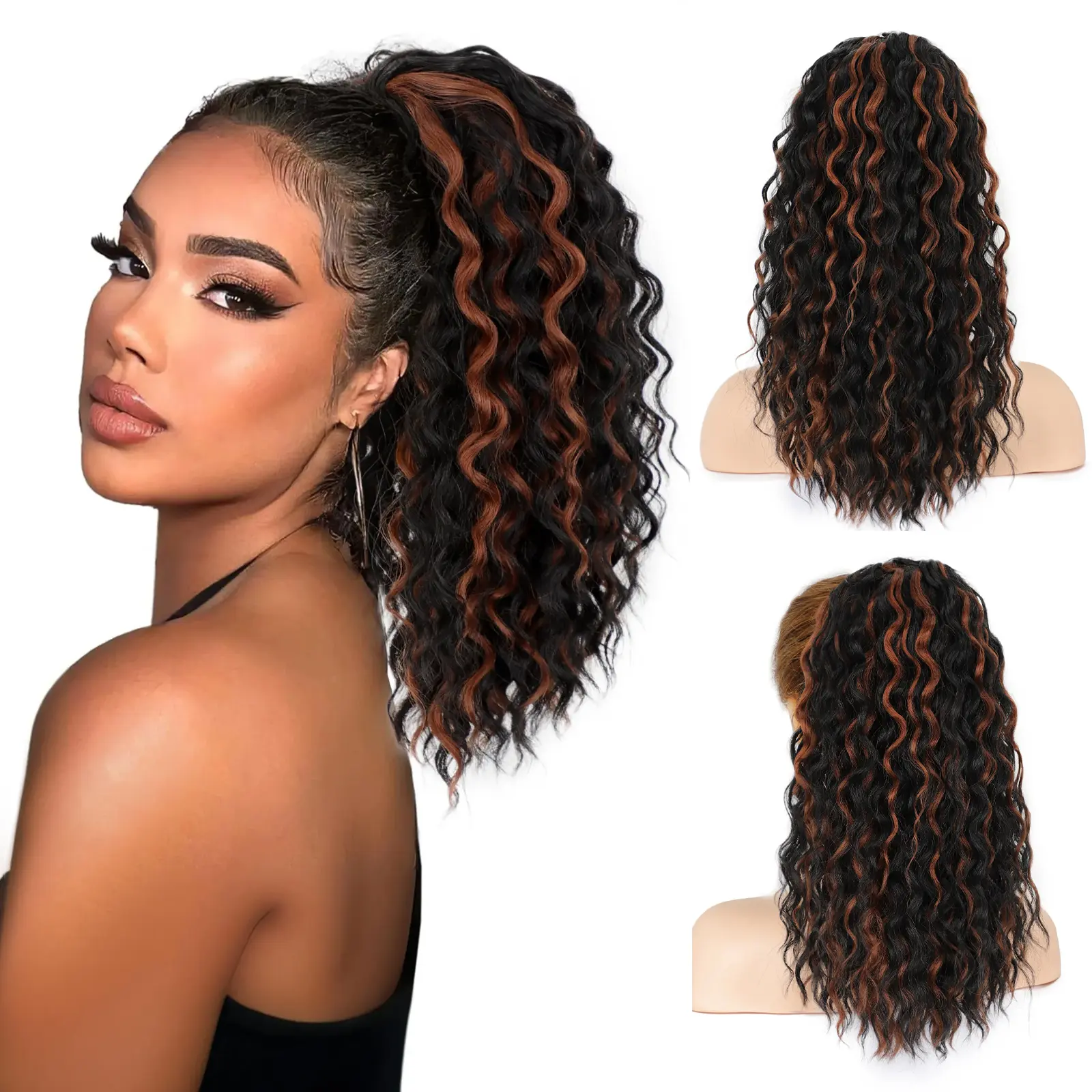 Black with Auburn Highlights-18inch