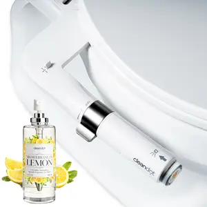 Cleandot Bidet with Built-In Fragrance | Press-to-Release AromaFlow Scent Module | Eliminates Bathroom Odors Instantly | Cold Water, Non-Electric | Complete Kit with Stainless Steel Hose & Brass T-Adapter