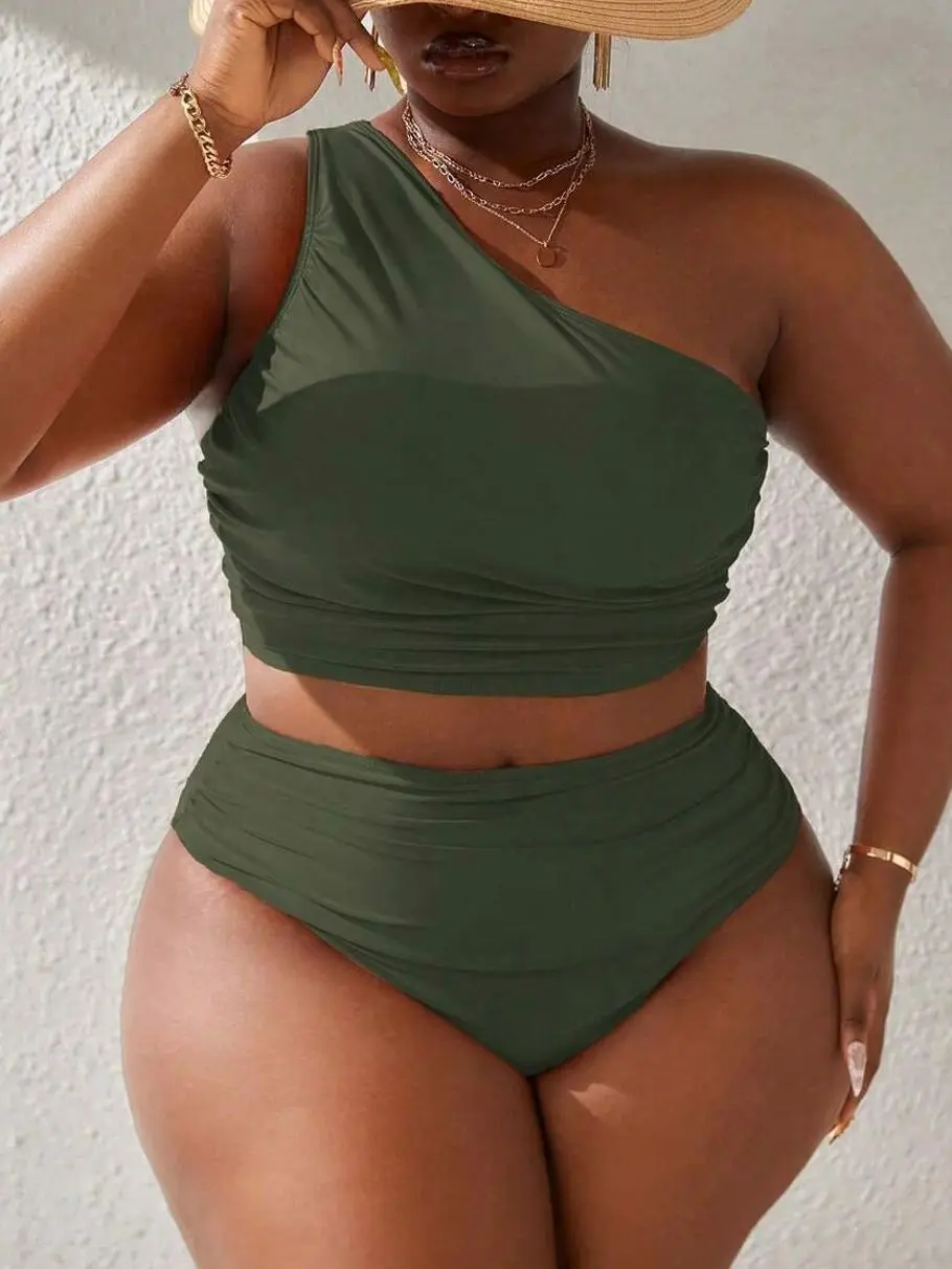 Plus Size Red Tankini Set, Stylish Two-Piece Swimsuit Casual Resort Beach Vacation Wear