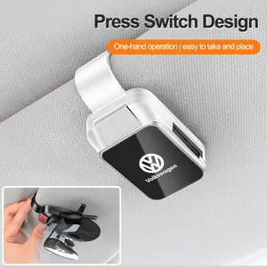 Car One-hand glasses Holder Sun Visor Glasses Clips For VW Compatible Volkswagen GTI Polo Golf Passat Tiguan Arteon Touareg Taigo Caddy GTD Accessories Car Mount