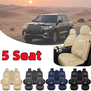 Side Full Surround Design Car Seat Covers Waterproof Wear Resistant PU Leather Fully Wrapped Protect All Five Seats Front Rear Suitable All Seasons Automotive Upholstery