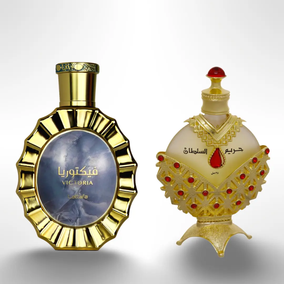 Lattafa Victoria + Hareem Al Sultan Gold 100ml EDP Fragrance Multi-Pack Gift Bundle - Unisex Floral Perfume with Vanilla, Jasmine, Rose Scents for Beauty, Self-Care