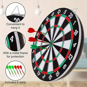 2025 15 Dartboard Dart board Set, Double-Sided 15 Inch Dartboard Game with 6 Steel-Plastic Darts, Man Cave Stuff for Adults, Bars, Arcades, Billiard Rooms, Family Leisure Sport