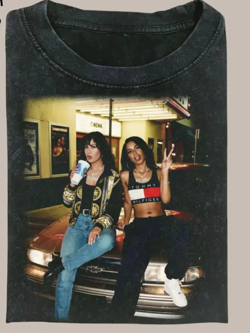 Selena Quintanilla And Aaliyah Dream Collab T-Shirt, Music Band T-Shirts, 90s Retro Shirt, Country Music Tees, Vintage Graphic Tee