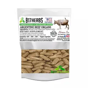 Argentine Beef Thymus w/Liver Blend - 600mg Grass Fed Gluten Free - 100 Veggie Capsules